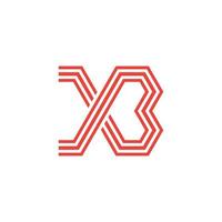 lettera xb strisce linea geometrica simbolo logo vettoriale