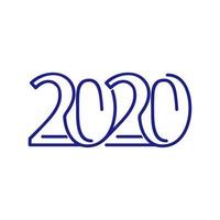 numero 2020 linee sottili arte design collegato vettore