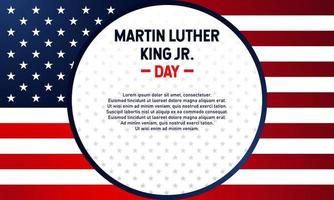 sfondo del giorno di martin luther king. gennaio 18. modello per banner, carta o poster. con un'icona a forma di stella e bandiera degli Stati Uniti. illustrazione vettoriale premium e di lusso