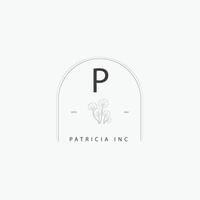 p lettera logo con un' creativo floreale concetto per azienda attività commerciale bellezza vero tenuta premio vettore