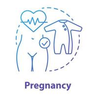 icona del concetto di gradiente blu di gravidanza. idea di maternità illustrazione al tratto sottile. assistenza prenatale, assistenza sanitaria alle donne. fertilità, sistema riproduttivo. abbigliamento da bimbi. disegno vettoriale isolato contorno