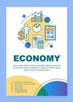 layout del modello di brochure economica. sistema economico. volantino, opuscolo, stampa di volantini con illustrazioni lineari. layout di pagine vettoriali per riviste, relazioni annuali, manifesti pubblicitari