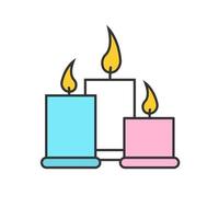 icona del colore delle candele del salone della stazione termale. aromaterapia. illustrazione vettoriale isolato