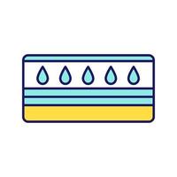 icona del colore del materasso ad acqua. letto ad acqua. materasso galleggiante. biancheria da letto. illustrazione vettoriale isolato