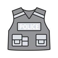 icona del colore del giubbotto tattico della polizia. gilet antiproiettile. illustrazione vettoriale isolato