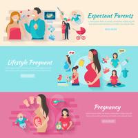 Set di banner gravidanza vettore