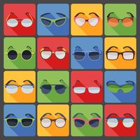 Set di icone piane di moda occhiali da sole occhiali vettore