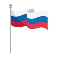 bandiera della russia in pole vettore