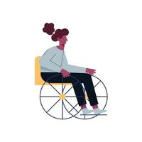 donna disabile su sedia a rotelle vettore