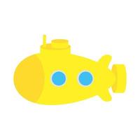simpatico giocattolo per bambini sottomarino isolato icona vettore