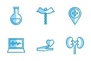 disegno vettoriale set di icone mediche isolate