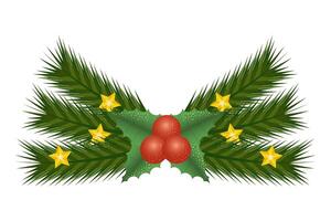 buon natale foglie e semi vettore