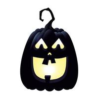 lampada zucca di halloween con personaggio faccia vettore