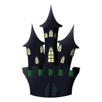 edificio del castello oscuro icona di halloween vettore