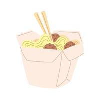 design della scatola di noodles vettore