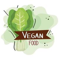 poster di cibo vegano con verdure di bietole vettore