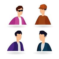 gruppo di icone di personaggi avatar di uomini vettore