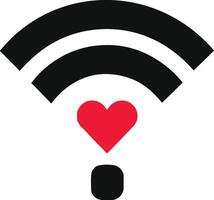 cuore Wi-Fi segnale icona su bianca sfondo vettore