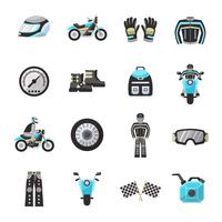 Set di icone piane Bike Rider vettore