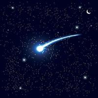 cometa volare intorno al pianeta nello spazio. illustrazione vettoriale. vettore