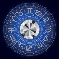 set di simbolo segno zodiacale diamante. illustrazione vettoriale. vettore
