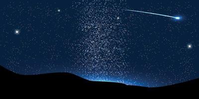 cometa volare intorno al pianeta nello spazio. illustrazione vettoriale. vettore