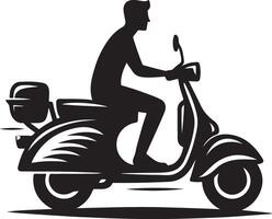scooter, nero colore silhouette vettore