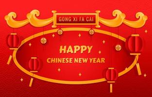 sfondo decorativo del capodanno cinese gong xi fa cai vettore