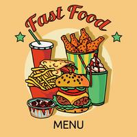 Poster di menu catena di fast food vettore