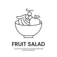 frutta insalata magro schema icona design bene per ragnatela o mobile App vettore