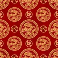 senza soluzione di continuità modello contento Cinese nuovo anno 2025 il serpente zodiaco cartello con asiatico elementi carta tagliare stile su colore sfondo. vettore