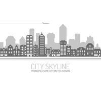 skyline della città nero vettore