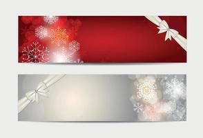 banner del sito web dei fiocchi di neve di natale e vettore di sfondo della carta i