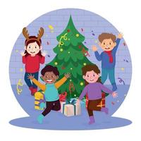 festa per bambini celebrazione natale vettore