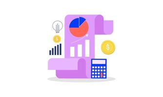 finanziario rapporto concetto. attività commerciale analisi, contabilità logo vettore