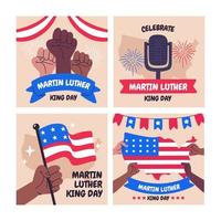 set di carte del giorno di martin luther king vettore