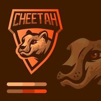 logo mascotte ghepardo e-sport vettore