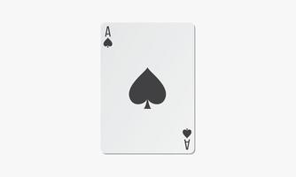 carta da gioco di picche. asso del poker. vettore