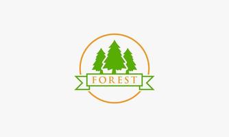 logo della foresta. concetto di design del cerchio sempreverde. vettore