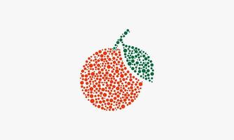 arancia di frutta di forma punteggiata. illustrazione vettoriale di progettazione grafica.