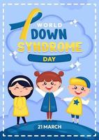 bambini con concetto di poster di sindrome di down vettore