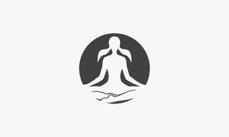 logo icona cerchio donna yoga. isolato su sfondo bianco. vettore