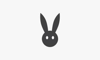 icona della testa di coniglio. illustrazione vettoriale. isolato su sfondo bianco. vettore
