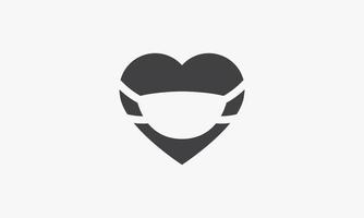 maschera cuore icona disegno vettoriale. vettore