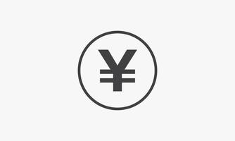 yen yuan valuta icona illustrazione vettoriale. icona creativa isolato su priorità bassa bianca. vettore