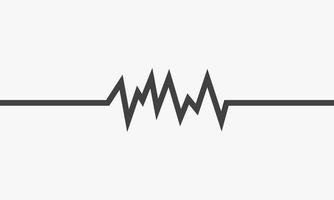 icona dell'elettrocardiogramma d'onda. isolato su sfondo bianco. illustrazione vettoriale. vettore