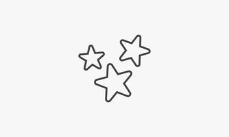 icona della linea tre stelle illustrazione vettoriale. vettore