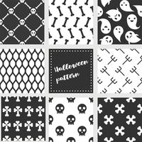 set di reticolo senza giunte di halloween, design piatto vettore