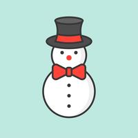 pupazzo di neve, icona di contorno pieno per tema natalizio vettore