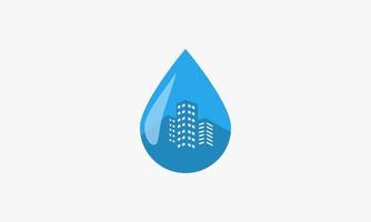 vettore di progettazione del logo grafico della goccia d'acqua più pulita della città.